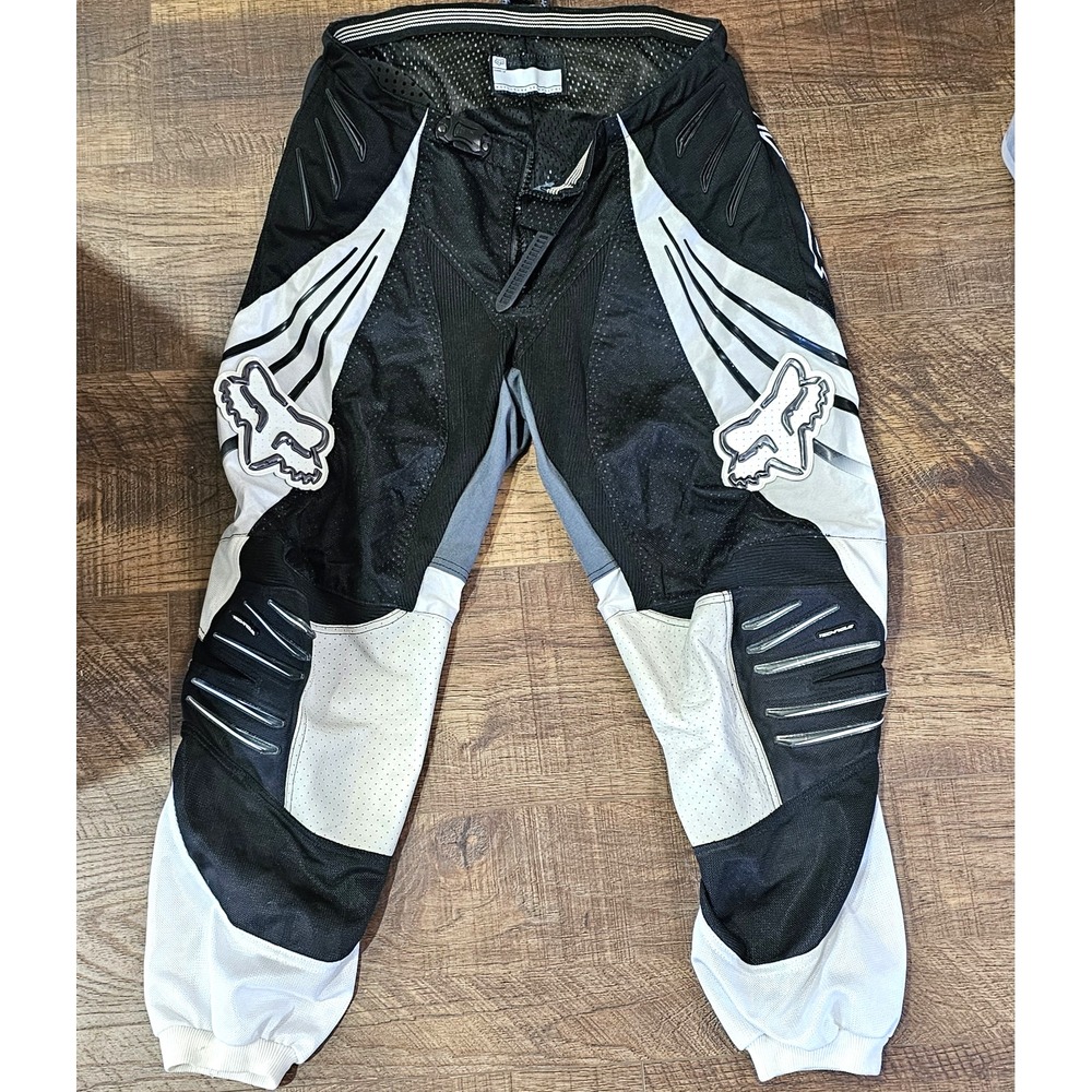 Fox Technique Motocross Riding Pants Men's Size 38 Black White Gray, hip pads